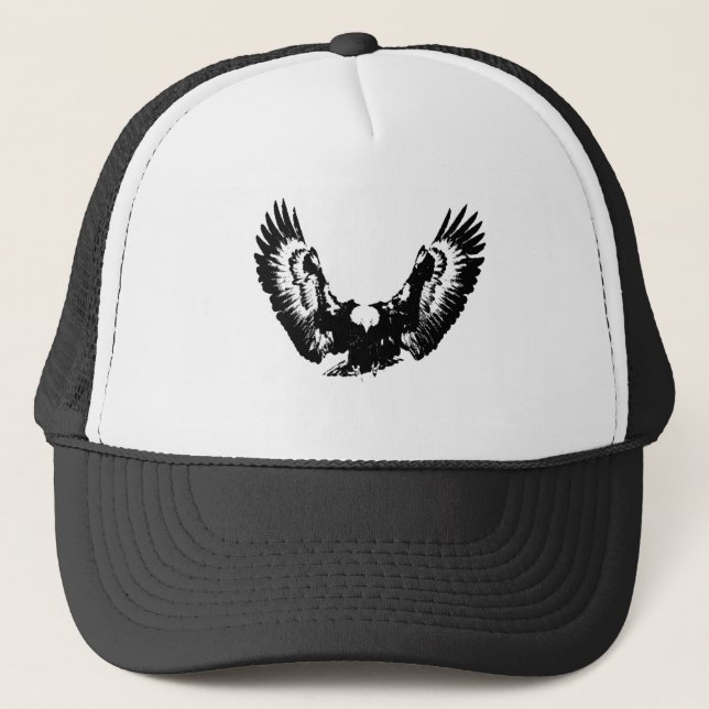 Gorra De Camionero Águila blanca y negra (Anverso)