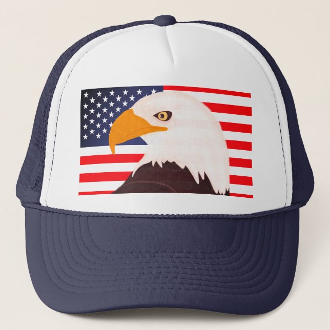 Gorra De Camionero Águila calva americana (Anverso)