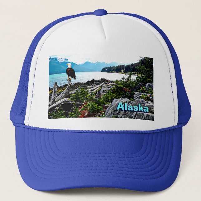 Gorra De Camionero Águila Calva En La Costa De Alaska (Anverso)