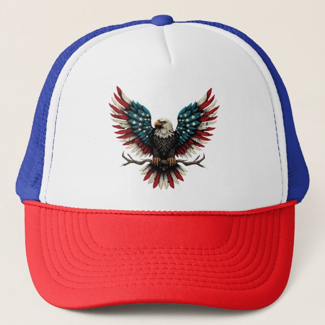 Gorra De Camionero Águila calva norteamericana/estadounidense patriót (Anverso)