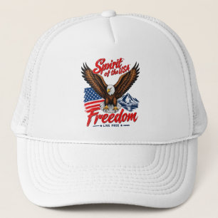 Gorra De Camionero Águila Calva Patriótica Vintage Bandera Americana