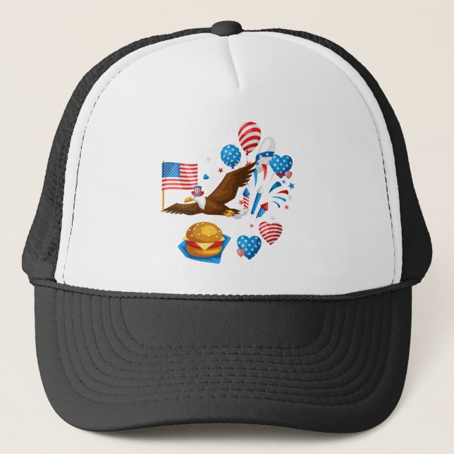 Gorra De Camionero águila calva tío sam (Anverso)