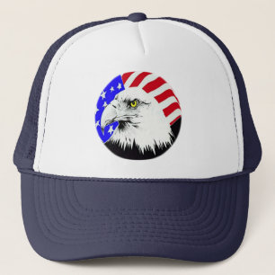 Gorra De Camionero Águila calva y bandera estadounidense