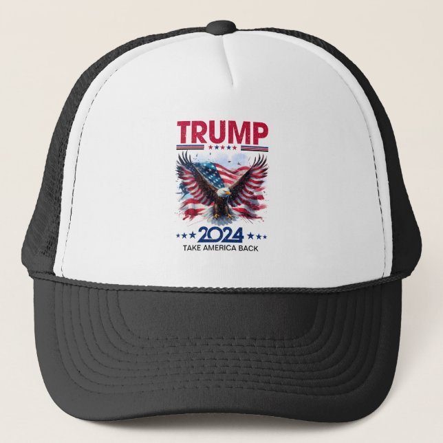 Gorra De Camionero Águila estadounidense de Trump 2024 (Anverso)