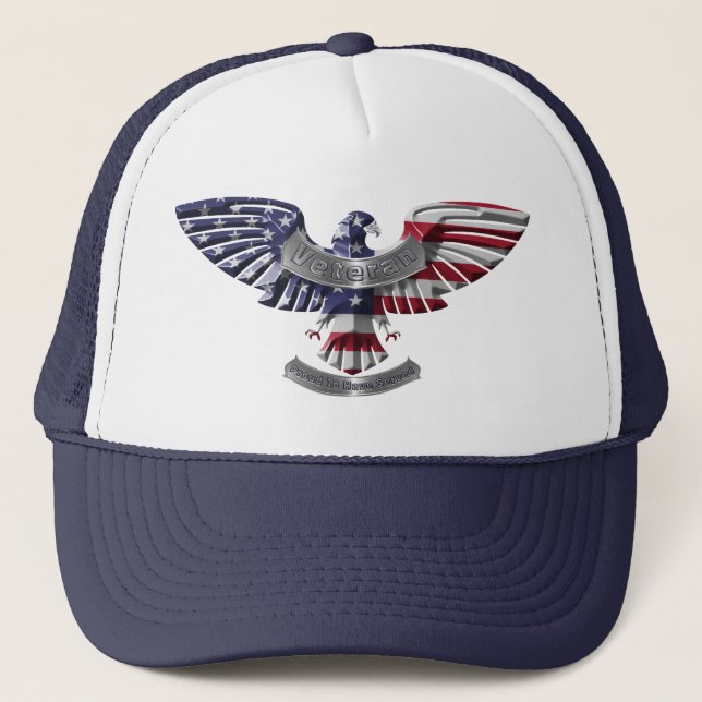 Gorra De Camionero Águila Norteamericana Veterana "Orgullosa De Haber (Anverso)