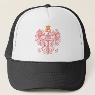 Gorra De Camionero Águila Polaca Especulada En Rojo