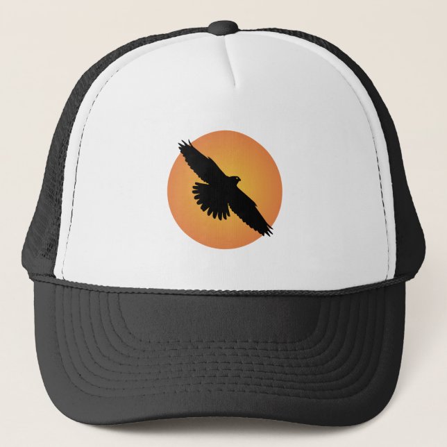 Gorra De Camionero Águila voladora frente al sol (Anverso)