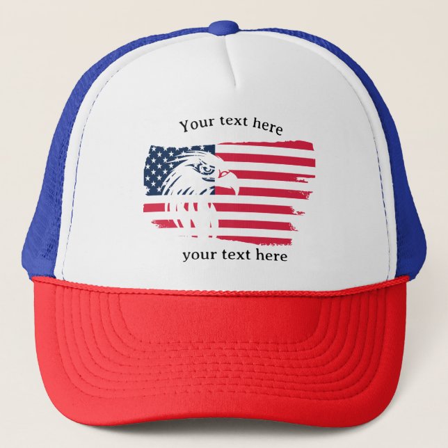 Gorra De Camionero águila y bandera (Anverso)