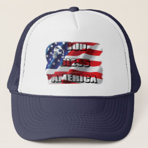 Gorra De Camionero Águila y bandera patriótica Dios bendiga a América