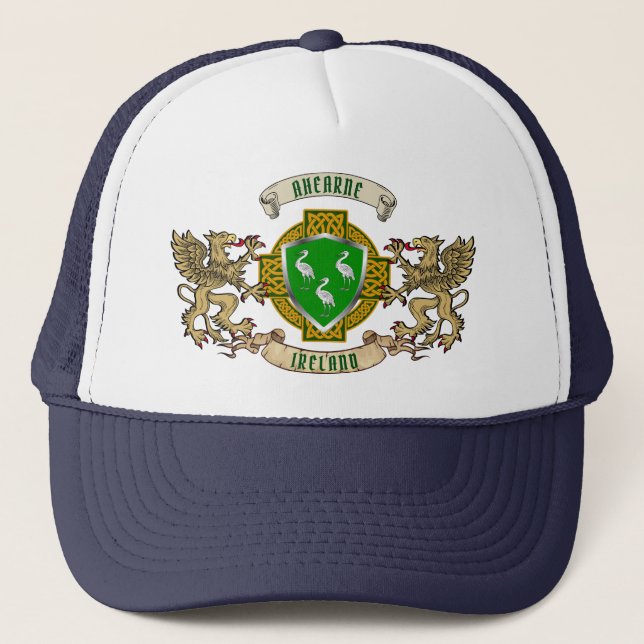 Gorra De Camionero Ahearne Irish Shield y Griffins Personalizados (Anverso)