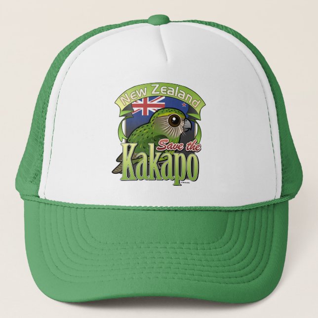 Gorra De Camionero Ahorre el Kakapo de Nueva Zelanda (Anverso)
