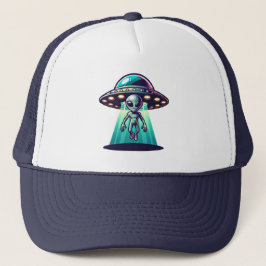 Gorra De Camionero Ai Art con OVNIs denunciando a un extranjero