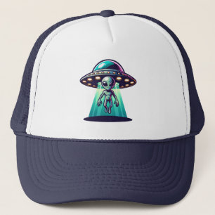 Gorra De Camionero Ai Art con OVNIs denunciando a un extranjero