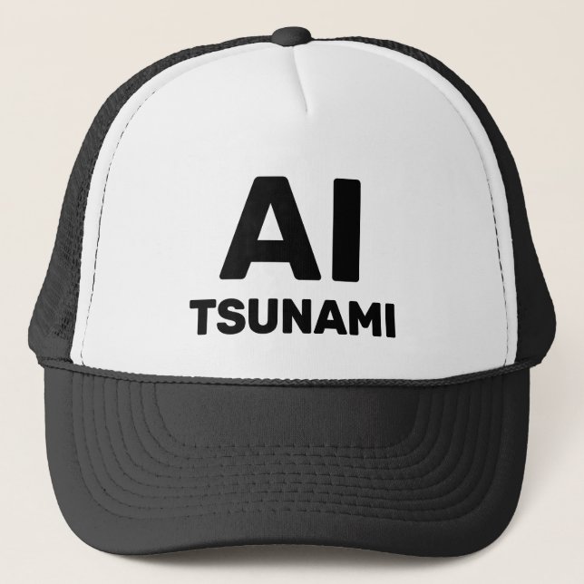Gorra de camionero AI Tsunami™ (¡Personalízala!) (Anverso)