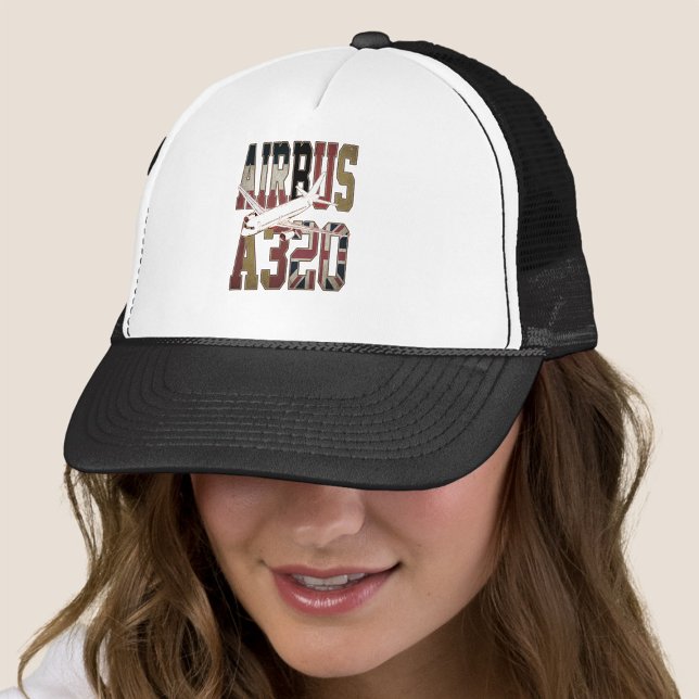 Gorra De Camionero Airbus a320 Jetliner. Banderas europeas antiguas (Airbus a320 Jetliner. Vintage European Flags. Trucker Hat)