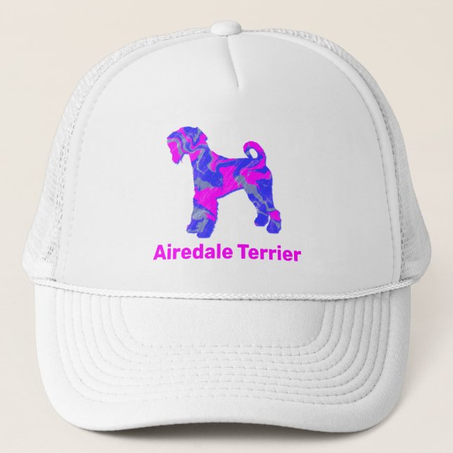 Gorra De Camionero Airedale Terrier Dog Cute Personalizado de silueta (Anverso)