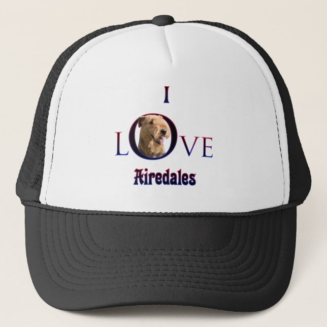 Gorra De Camionero Airedale Terrier I Love (Anverso)
