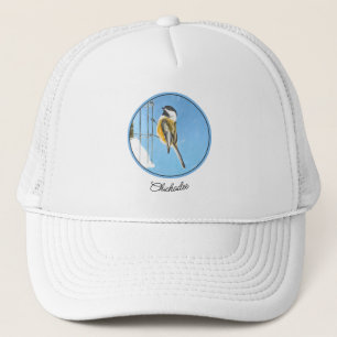 Gorra De Camionero Ajedrez en pintura de alimentador - Arte de pájaro
