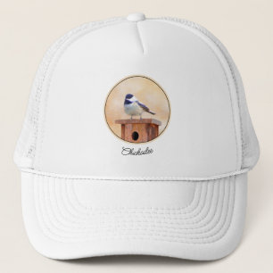 Gorra De Camionero Ajedrez sobre pintura de aves original