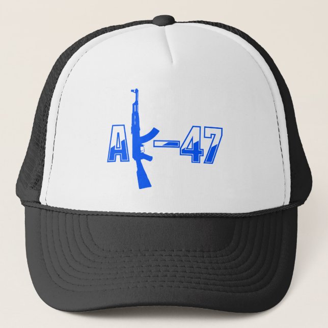 Gorra De Camionero AK-47 AKM Assault Rifle Logo Blue.png (Anverso)