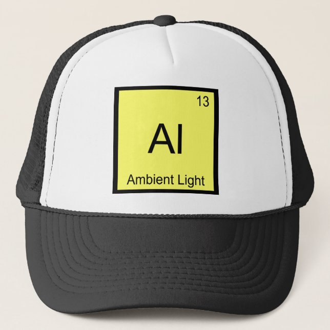 Gorra De Camionero Al - Luz Ambiental Símbolo de Elemento de Química  (Anverso)
