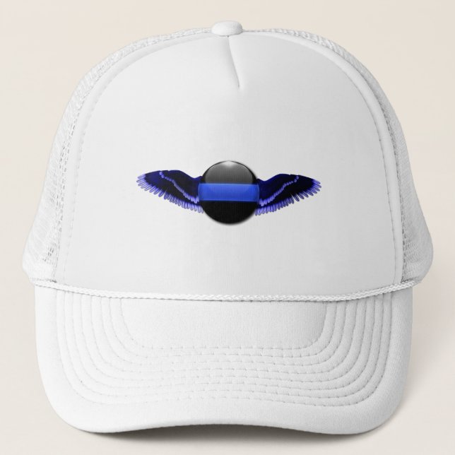 Gorra De Camionero Alas delgadas de la línea azul de la policía (Anverso)