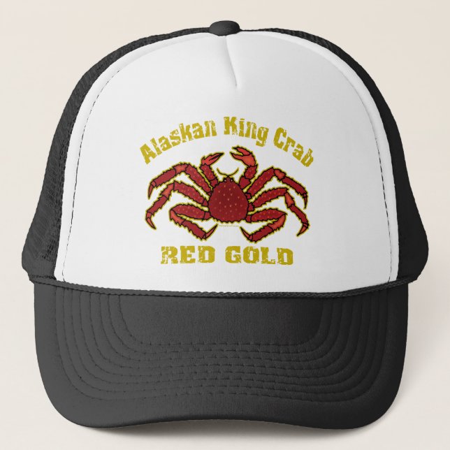 GORRA DE CAMIONERO ALASKAN KING CRAB RED GOLD (Anverso)