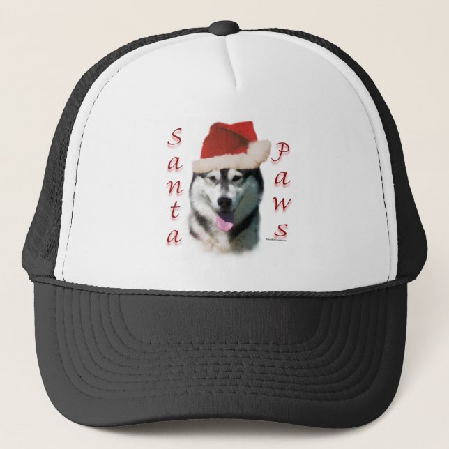 Gorra De Camionero Alaskan Malamute Santa Paws (Anverso)
