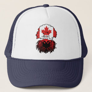 Gorra De Camionero Albania Albanés Canadiense Canadá Raíces del Árbol