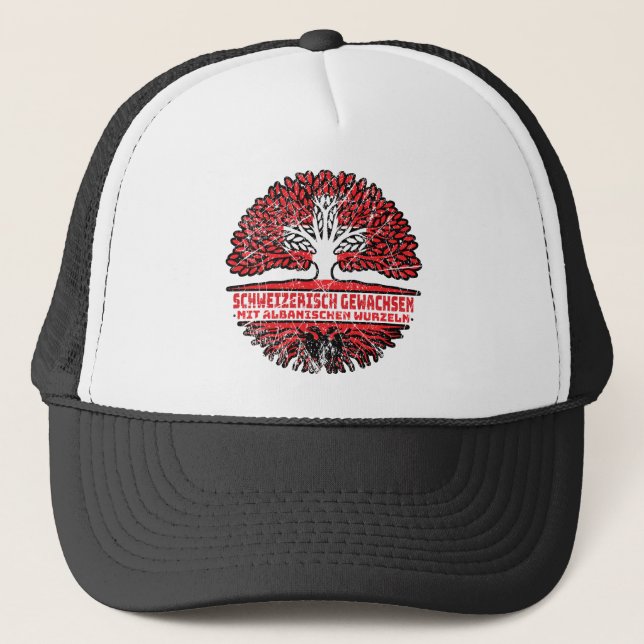 Gorra De Camionero Albanien Albanisch Schweizer Schweiz Baum Wurzel (Anverso)