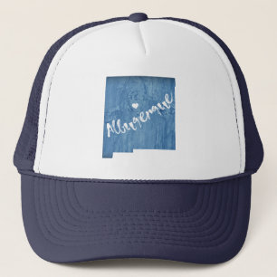 Gorra De Camionero Albuquerque Nuevo México Grano de madera