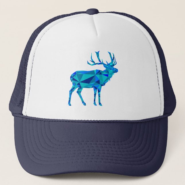 Gorra De Camionero Alce geométrico azul (Anverso)