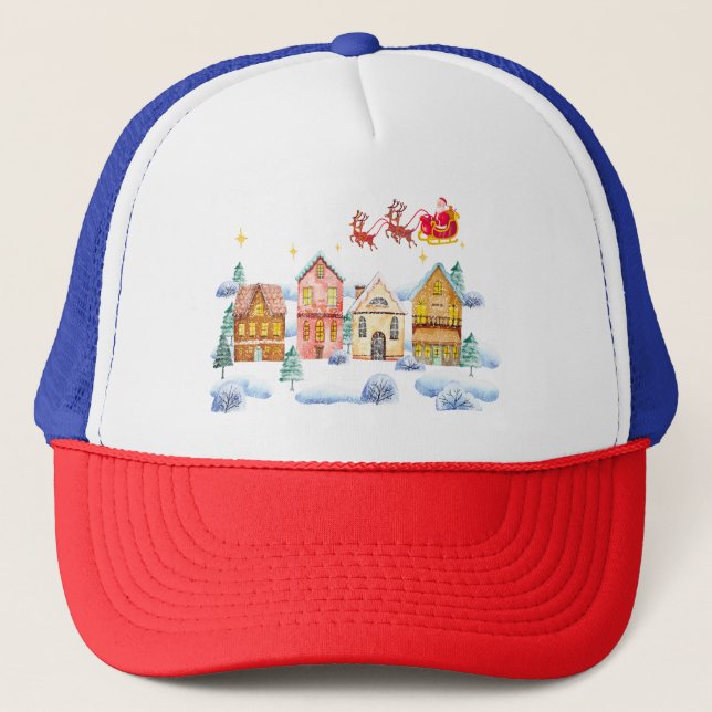 Gorra De Camionero Aldea de Navidades del Polo Norte de Santa Claus (Anverso)