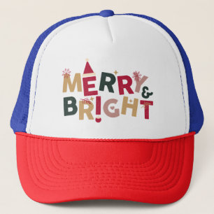 Gorra De Camionero Alegre y Brillante Tipografía Retro Colorida