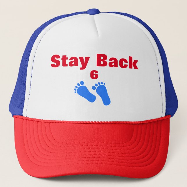 Gorra De Camionero Aléjate De 6 Pies Guay Increíblemente Gracioso (Anverso)