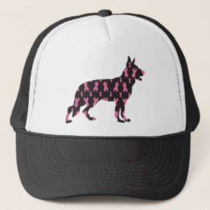 Gorra De Camionero Alemán-Pastor-Cáncer-Cinta-Negro