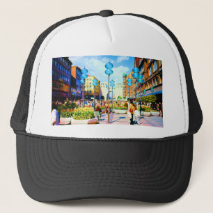Gorra De Camionero Alemania Vintage Puerta de la Ciudad de Múnich Kar