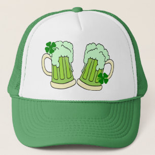 Gorra De Camionero Alfa verde de la tostada de la taza de cerveza