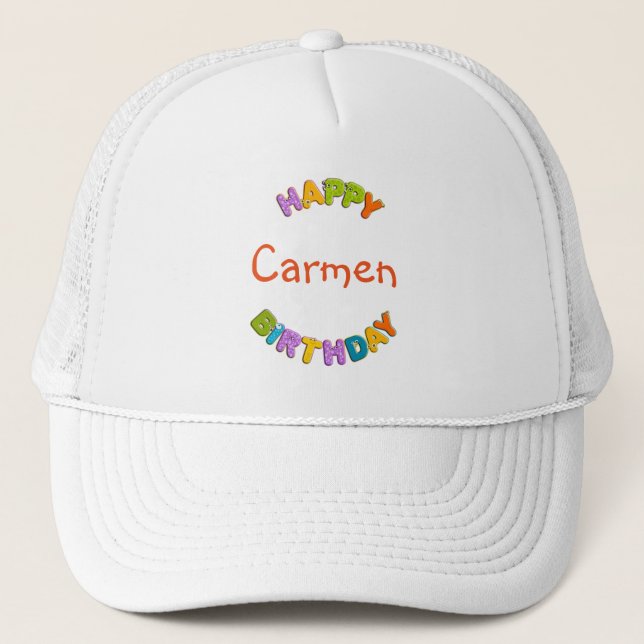 Gorra De Camionero alfabeto animal - cumpleaños (Anverso)