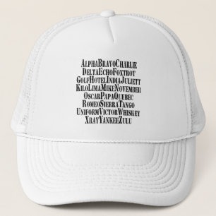 GORRA DE CAMIONERO ALFABETO FONETICO / PALABRAS DE CÓDIGO