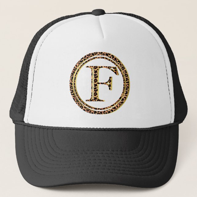 Gorra De Camionero alfabeto leopardo F (Anverso)