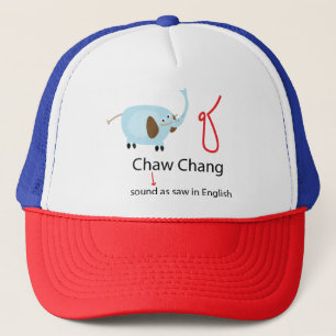 Gorra De Camionero Alfabeto tailandés significa tapón de elefante Cha