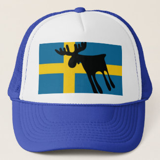 Gorra De Camionero Älg / Moose med Svenska flaggan