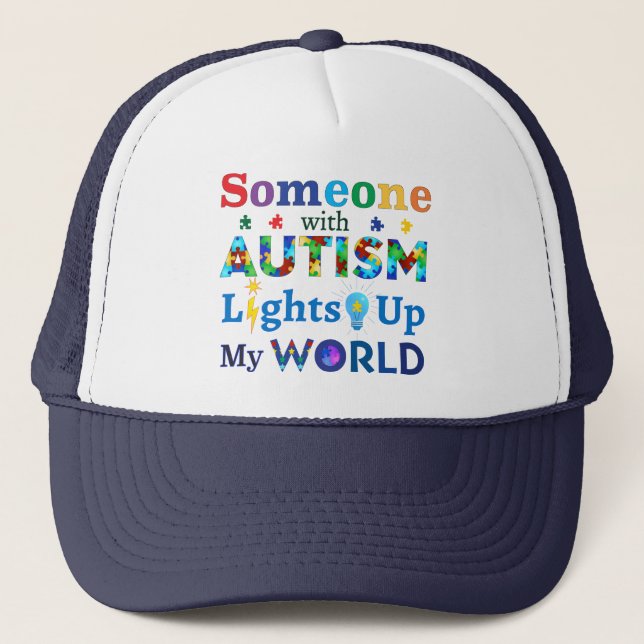 Gorra De Camionero Alguien con AUTISMO ilumina mi mundo (Anverso)