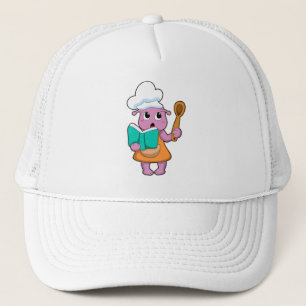Gorra De Camionero Alien como cocinero con libro de cocina
