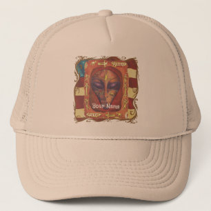Gorra De Camionero Alien rojo rúdico