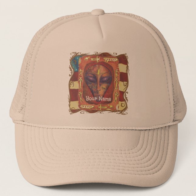 Gorra De Camionero Alien rojo rúdico (Anverso)