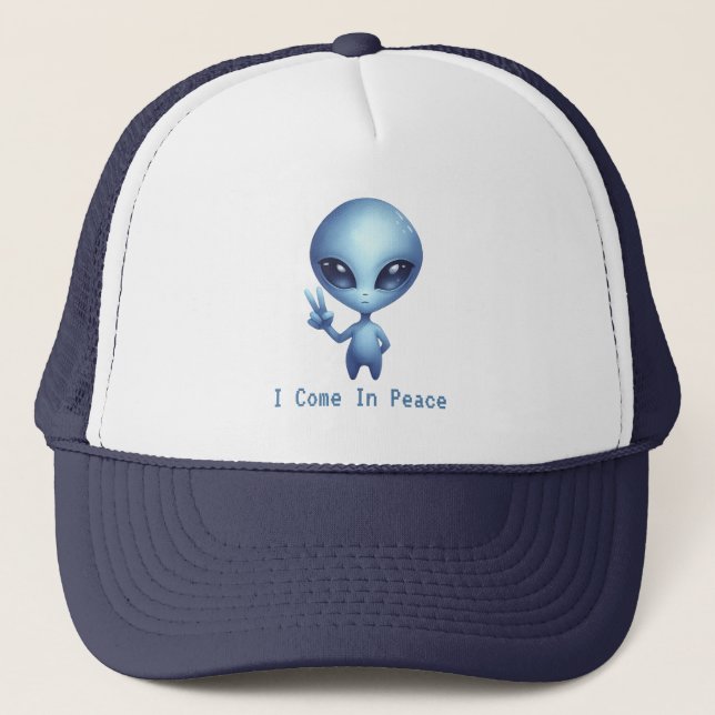 Gorra De Camionero Alien - Vengo en paz (Anverso)