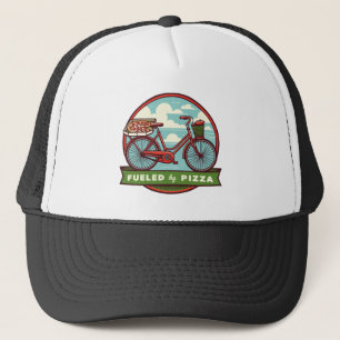 Gorra De Camionero Alimentado Por La Bicicleta Pizza