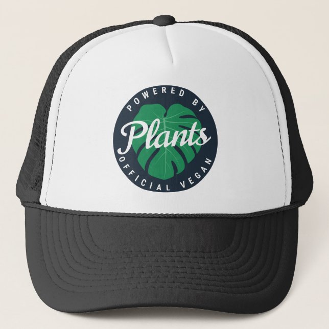 Gorra De Camionero alimentado por plantas veganas (Anverso)